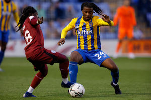 Abraham Odoh of Rochdale and Khanya Leshabela of Shrewsbury Town (AMA)