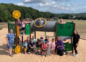 Children get a sneak-peek at the new play area at Broseley’s Birchmeadow Park