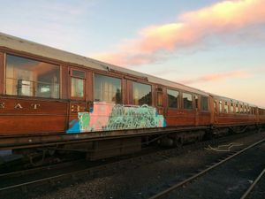 The carriages were sprayed with paint