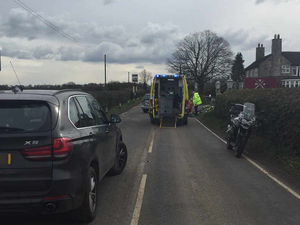 Supporting image for story: Pictures and video: Motorcyclist airlifted to hospital after Shropshire crash