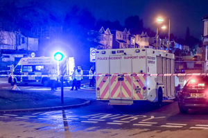 Police at the scene in Hagley Road, in Quinton. Photo: Snapper SK