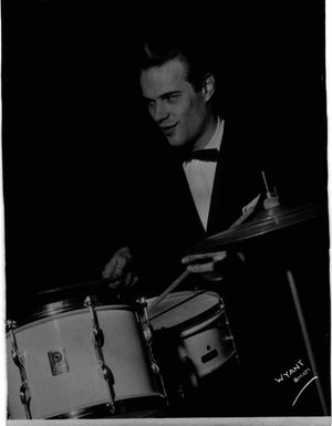 Mr Green playing the drums in 1952.