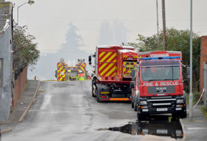 Willenhall Road closed by police as fire crews continue to put out the fire completely. 