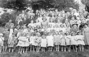 Pentref Sunday School, Newbridge-on-Wye, circa 1949/50. The picture was shared by Clive Barrett, although he did not know the names of those pictured.