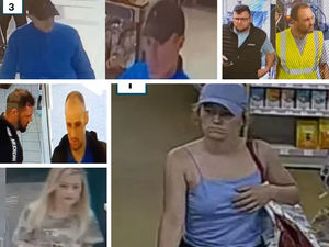 Supporting image for story: Pictured: Seven people sought by police in connection with Telford shop thefts