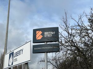 The entrance to the steelworks plant in Scunthorpe