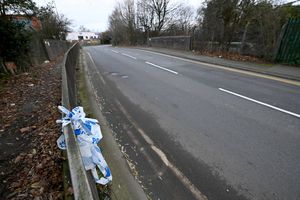 Police tape spotted on Monday morning at the scene of the crash 