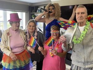 Supporting image for story: Cannock care home residents celebrate Pride with local drag artist