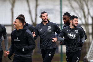 Andy Carroll in his first training session at West Bromwich Albion Training Ground on January 28, 2022 in Walsall, England. (Photo by Adam Fradgley/West Bromwich Albion FC via Getty Images).