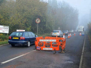 Supporting image for story: Hole in the road causes havoc for A449 commuters