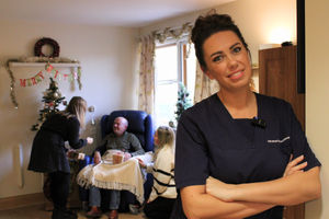 Kristie Dann, Nurse Practitioner at St Giles Hospice, with colleagues preparing to make Christmas special for patients
