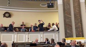 Birmingham City Council meeting on June 17 is interrupted by a member of the public. Credit: Alexander Brock. Permission for use for all LDRS partners.