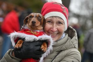 Shrewsbury Sausage Social group organiser Paula Costin with Daphne