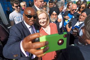  Liz Truss on the leadership campaign trail at Solihull Moors FC