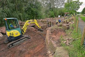 WRG canal camp participants rebuilding Meretown Lock