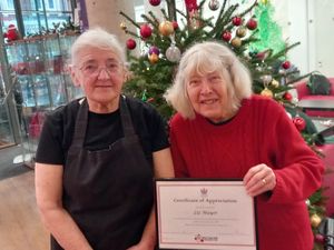 Supporting image for story: Wem Town Hall Community Trust honours Liz and Jean at volunteer night