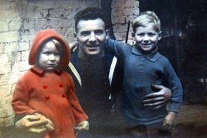 Cyril Price pictured with his daughter Dorothy and his son Les