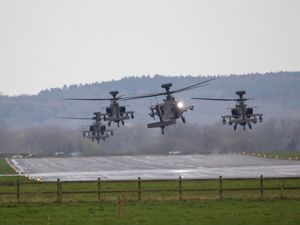 Supporting image for story: In pictures: Shropshire base says farewell to Apache helicopters on goodbye tour