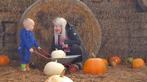 Family photo opportunities away at the pumpkin patch 