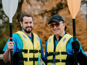 Supporting image for story: Pair take on kayak challenge for charity