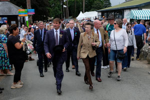 Princess Anne at the Royal Welsh Showground making her way to the annual general meeting of the Royal Agricultural Society of the Commonwealth at the International Pavilion