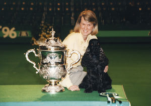 With the winner's trophy