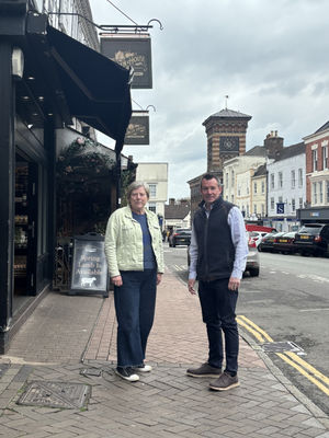 Stuart has joined forces with Sally Themans who founded Love Bridgnorth as a community business group that seeks to promote the town, particularly its high street businesses and tourism footfall. Photo: Stuart Anderson MP 