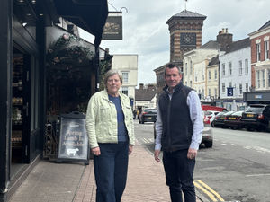 Stuart has joined forces with Sally Themans who founded Love Bridgnorth as a community business group that seeks to promote the town, particularly its high street businesses and tourism footfall. Photo: Stuart Anderson MP 