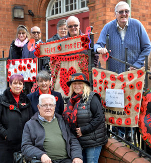 Around half the poppies are on the Town Hall and half on the cenotaph