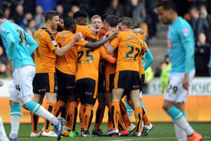 Celebrations after Saville's opener