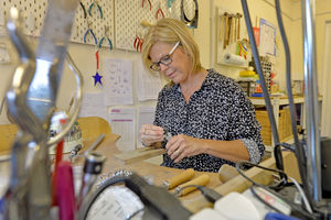 Hard at work in her workshop