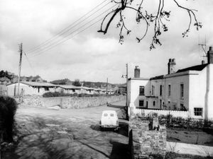 'Madeley's old pre-fabs in School Road' says the original caption on this picture which has the date March 16, 1963, written on the back. In fact the street is Station Road, Madeley.