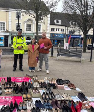 Newport resident Tess Lynam took to the town's streets to highlight the human impact of violence against women and girls