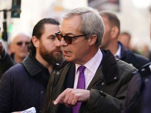 Reform UK leader Nigel Farage attends a farmers protest