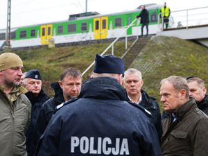 Supporting image for story: Poland says two Ukrainians working for Russia suspected over railway blast
