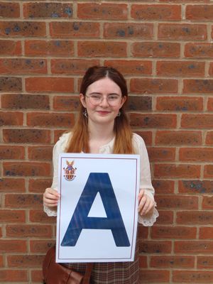 Celebrating at WGHS on A Level Results Day.