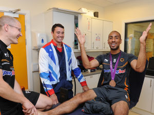 Supporting image for story: Wolves fan and Olympic bronze medallist Kristian Thomas helping on the Premier League stage