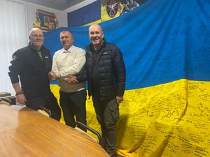 Supporting image for story: Bringing the flag home: A Christmas journey from Shropshire to Ukraine