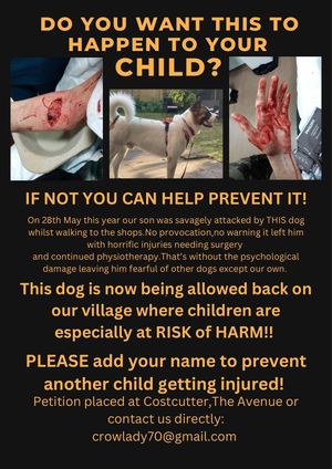 The poster with notice of the petition on it