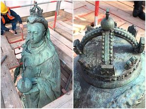 Supporting image for story: One’s having a clean up - Birmingham's Queen Victoria statue being restored in project 