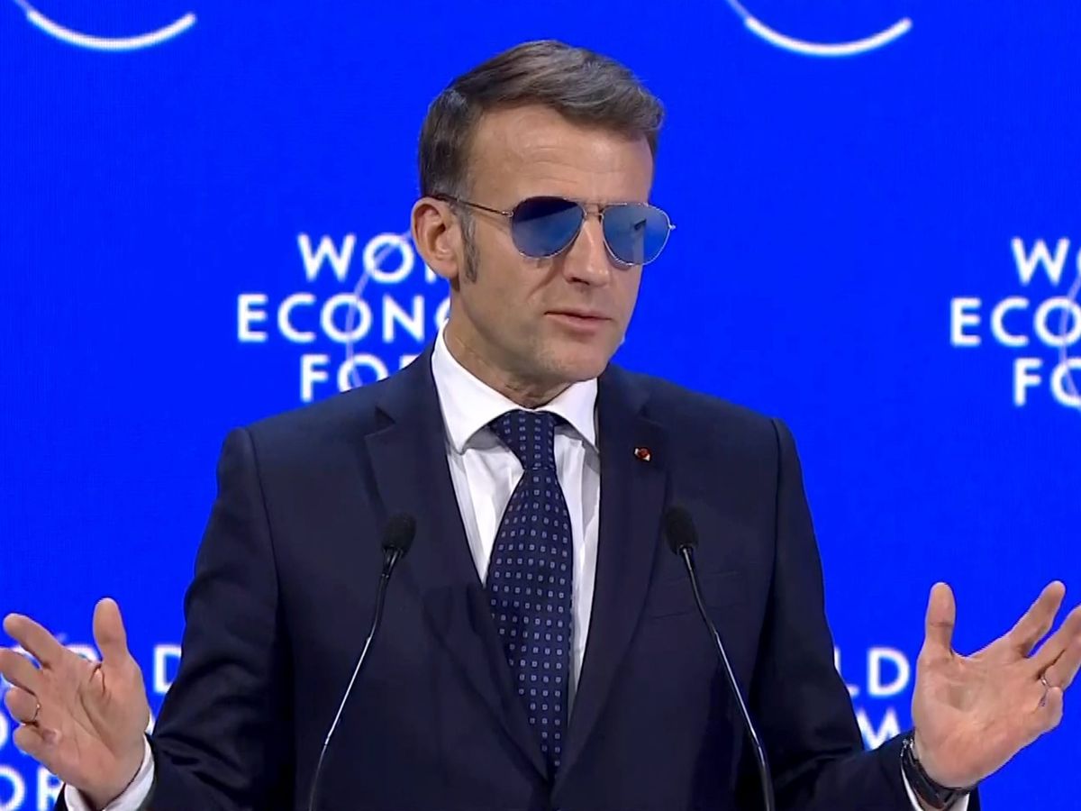 &lsquo;Top Gun&rsquo; shades for Macron in Davos as he battles eye condition
