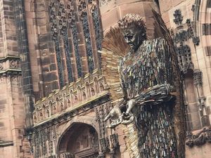Alfie Bradle's Knife Angel sculpture is currently on display in Chester