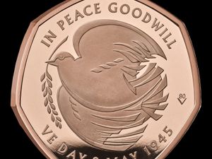 The Royal Mint VE Day commemorative 50p coin