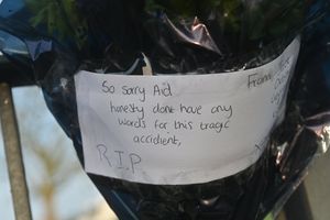 Tributes left for cyclist who died in a collision with a car near Brownhills on the Chester Road North Island