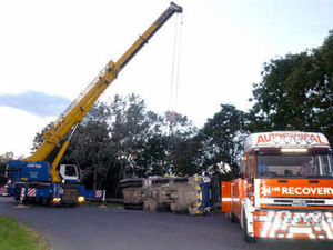 Supporting image for story: Telford road shut after lorry tips over