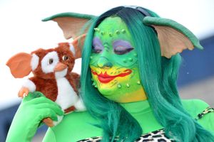 Elsie Staples with a gremlin