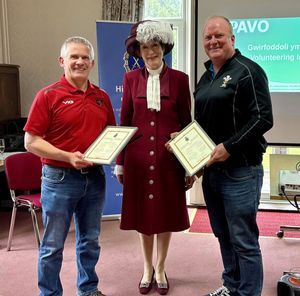 Bob Jones, Powys High Sheriff Kathryn Silk and Carl Hyde