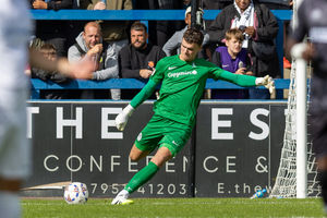 Josh Gracey, 17, impressed on his debut for AFC Telford United in the victory over Kidderminster Harriers having joined on loan from the Wolves academy. Pic: Euan Manning Photography