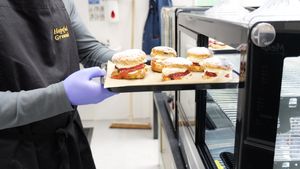 Freshly baked goods are served up at the coffee shop, Hopeful Grounds, in the marketplace. 