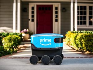 Supporting image for story: Amazon has launched its own autonomous delivery robots on wheels